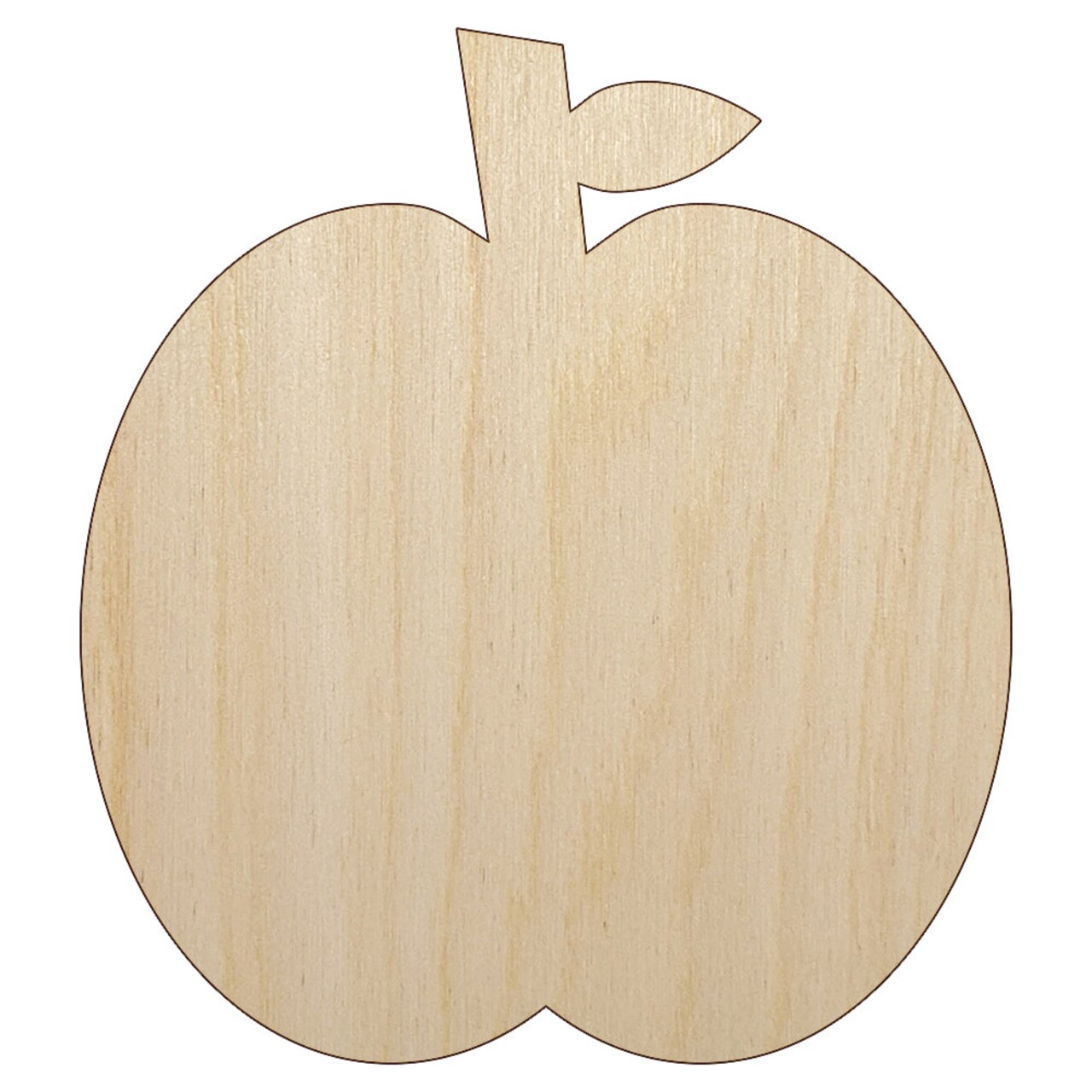 Apple Fruit Unfinished Wood Shape Piece Cutout for DIY Craft Projects